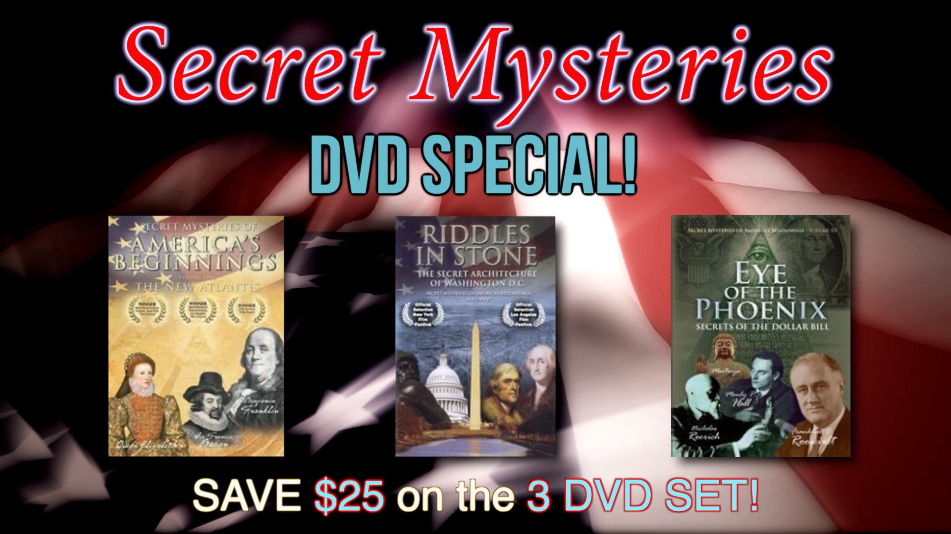 SkyWatchTVStore: 3 DVD Set of Secret Mysteries of America's